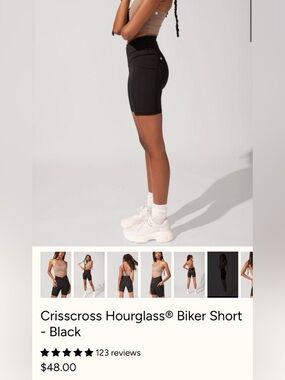 POPFLEX Crisscross Hourglass Biker Shorts - Black